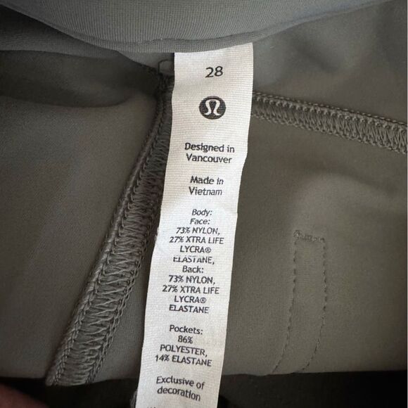 Lululemon City Sleek Slim-Fit 5 Pocket High-Rise Pant in Grey Sage Size 28 - Picture 13 of 13
